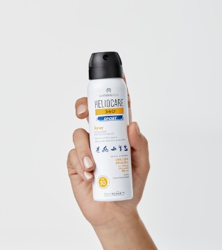 Protector solar corporal en spray para deportistas